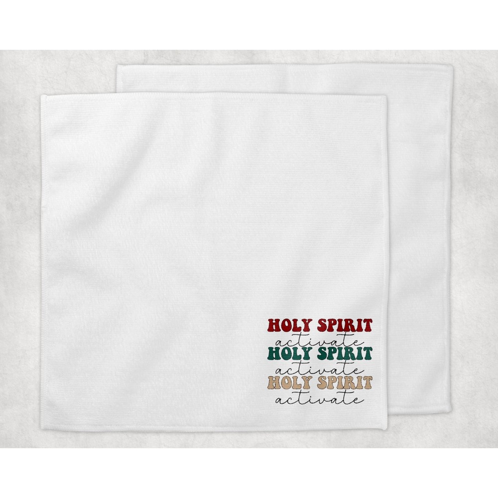 Holy Spirit Activate TikTok Funny Christmas Hand Towel Cursive